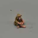 1Pc Miniature Fisherman Figurines,Fishing Old Man Ornament Chinese Mudman Sitting Garden Statue Ornament Garden Deco No Fish