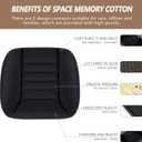 MYFAMIREA Car Seat Cushion Pad 1.2" Thick Comfort Seat Protector for Car Driver Seat Office Chair Home Use Memory Foam Seat Cushion with Non Slip Bottom, 20'' x 18.5'', Black