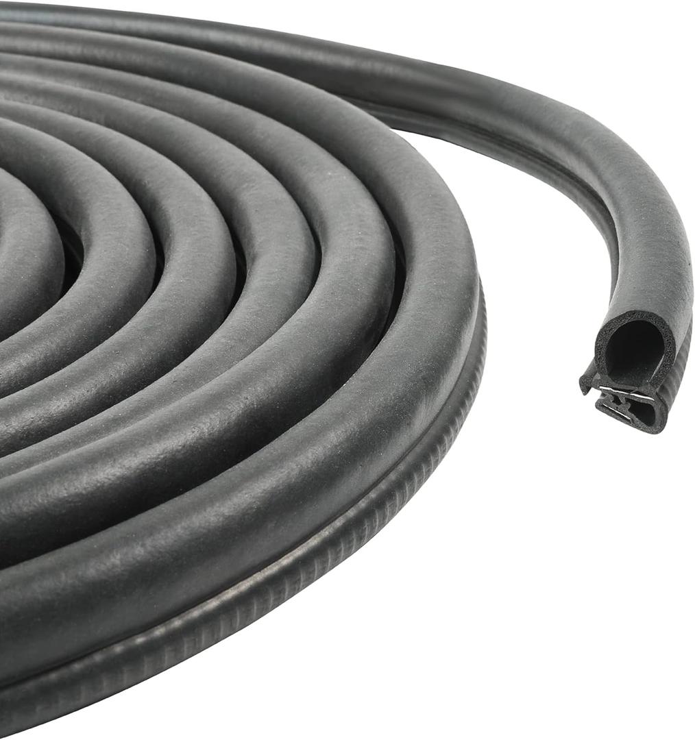 Rubber Edge Trim,Car Weather Striping,Door Rubber Seal Strip Trim Seal,Automotive Weather Stripping Edge Guard for Cars, Boats, RVs, Trucks, and Home Applications (20 FT)