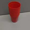 Yungyan 12 Pack 16oz Stadium Cups Reusable Plastic Cups Blank Drink Tumblers for Parties, Events, DIY Projects, 4.5 x 3.54 x 2.72 Inch (Red)