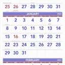 AT-A-GLANCE 2023 Wall Calendar Planner, 14 Month, Paper, 12" x 27", Large, Vertical, 3 Month Reference (PM1128), Blue