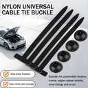 100 Pcs Nylon Universal Cable Tie Buckle - New Organisateur Serre Cable,Rivet Plastique Plastic Cable Ties Tool Fasteners Suitable for Car Daily Repair Home & Garage