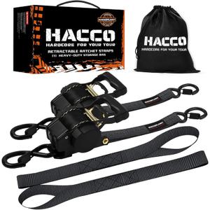 Retractable Ratchet Straps - 2In x 10FT Upgraded Controlled Retraction Ratchet Straps 4408lb Break Strength Heavy Duty Auto Self Retracting Tie Down Strap for Truck, Trailer, Motorcycle (2Inch-2pk)