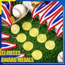 Misdary 12 Pack Medals with Neck Ribbons Team Participation Trophies for Kids Sports Awards Party Favors for Sports Competitions Celebration Gift (Gold)