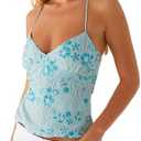 calbatic Women Sequin Cami Top Rhinestone Sparkle Sleeveless V Neck Camisole Open Back Summer Crop Top Party Clubwear M