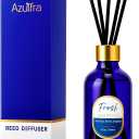 Reed Diffusers Set, 8 Oz Fresh Scented Diffuser, 6 Reed Diffuser Sticks, Home Fragrance Aromatherapy Oil Diffuser Reeds, Blue Bathroom & Office Decor 240 ml