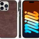 SALAWAT Compatible with iPhone 14 Pro Case, Slim PU Leather Vintage Shockproof Phone Case Cover Lightweight Premium Soft TPU Bumper Hard PC Hybrid Protective Case 6.1 inch (Dark Brown)