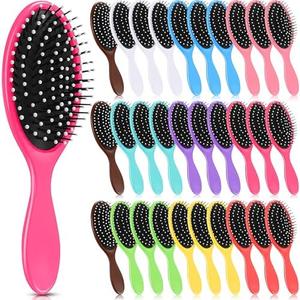 Suclain 15 Pieces Wet Hair Brushes for Women Travel Detangling Brush Soft Bristles with Cushion Base Drying Detangler Small Hair Brushes for Women, 10 Colors