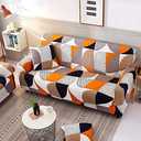 Shukii Stretch Couch Covers Printed Sofa Covers Slipcovers Loveseat for 2 Cushion Couches Furniture Protector with 1 Pillowcases