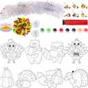 WorldBazaar 24 Sets Thanksgiving Suncatchers Craft Ornament Thanksgiving Animal Window Paint Art Suncatchers Craft Kits for Kids Fall Suncatcher Decorations Classroom Harvest Party Arts and Crafts