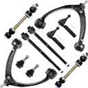 SCITOO 10pcs Front Suspension Kit Upper Control Arm Tie Rod Ends Sway Bar Links Lower Ball Joints Fit 2007-2013 For Chevy Silverado 1500 Suburban 1500 2007-2014 Tahoe