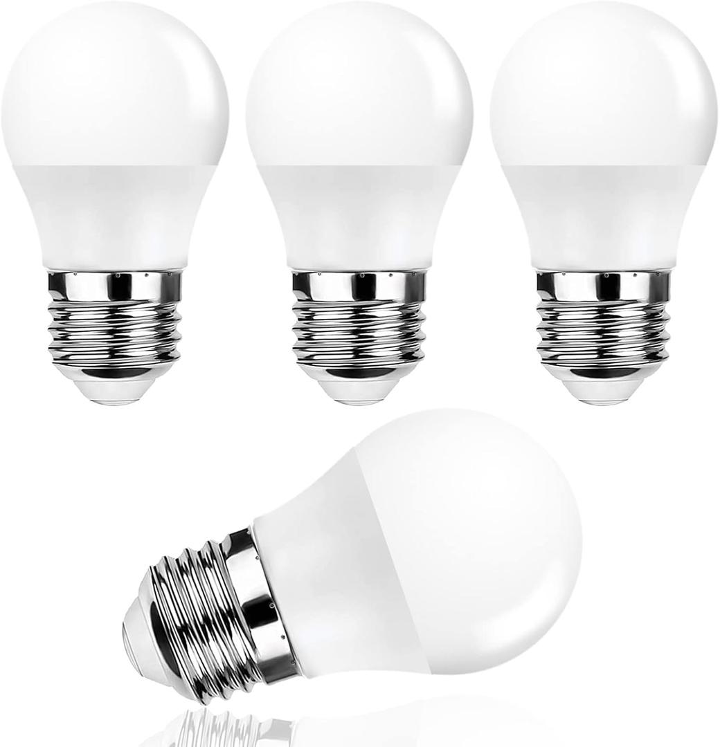 E26 Small LED Light Bulbs,LED Bulb Light 5 Watt 35W Equivalent, 3000K Warm White Bulb for Ceiling Droplight,House Lighting, 120V, Not Dimmable,4 Pack