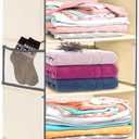 Large-Sized Hanging Shoe Organizer 8-Shelf, Hanging Closet Organizer with 8 Side Pockets, Wider Hanging Shelves for Storage Shoes Clothes 9" W 11.8" D 48" H, Beige.