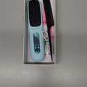 2026 Go Brush Pro for Short Hair, Portable Straightener Brushs for Travel, with LCD Temperature Display, Fast Heating Cordless Mini Hair Brushs Styling Tools (Blue)