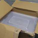 Novelinks Clear Stackable Storage Bins with lid Storage Boxes Durable Plastic Organizer Containers for Home Office, Kitchen, Craft Supplies (4 Quart 8 Pack)