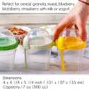 Crystalia 4 Pack 17 oz On The Go Yogurt Parfait Cups with Lids & Spoons - Breakfast Plastic Bowls with Topping -Cereal Oatmeal Salad or Fruit Container for Snack Box