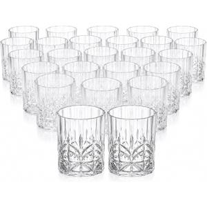 24 Pack 14oz Acrylic Whiskey Glasses, Transparent Unbreakable Old Fashioned Tumblers for Whiskey, Bourbon, Scotch, Cocktails, and Mixed Drinks – Shatterproof, Dishwasher Safe, Bar & Home Use