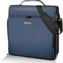 Zzrywuty Zipper Binder, 3 Inch 3-Ring Binder with Zipper, Expanding Folders and Shoulder Straps & Handles, 3" O-Rings with Multiple Pocketsfor 13" MacBook and Tablet for Middle School- Blue