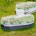 2 Pack Garden Netting for Raised Beds, 4x2FT Raised Bed Plant Covers for Garden Protection, Fine Mesh Bird Netting Pest Barrier Screen with Drawstring and Clips for Protecting Vegetables Fruits Crops