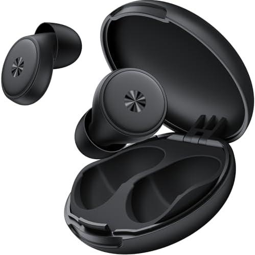Ear Plugs for Sleeping Noise Cancelling, 45db Ear Plugs for Noise Reduction with 8 Eartips, Reusable Noise Cancelling Ear Plugs for Concerts,Focus, Silicone Hearing Protection Earplugs with Case Black