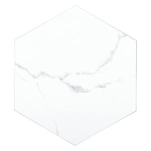 BaseCore HEX Hexagon Vinyl Flooring White Marble 5.75" DIY Self Adhesive Textured Modern Floor Tile Peel & Stick Tile (36pcs/21.5sqft per case)