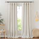 RYB HOME Sheer Linen Curtains 90 inches Long - Semi Transparent Light Filtering Farmhouse Window Treatment Drapes for Living Room, Bedroom, Hallway, Nursery, W 52" x L 84", 2 Panels