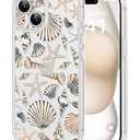 Dibrell for iPhone 15 Plus Case, [Full Camera Protection] [Not Yellowing] [Military-Grade Drop Protection] Cute Clear Slim Shockproof Protective Phone Cover for Women Girls 6.7", Star Shell/ Brown