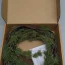 Hairui Lighted Pine Garland Battery Operated with Timer 6FT 48 Lights, Christmas Garland with Lights for Indoor Outdoor Home Holiday Decoration