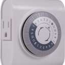 GE Mechanical Grounded Outlet Timer, Dual Plugs with 3 Prongs, 24 Hour Cycle, Indoor Use for Lights, Lamps, Fans, Appliances, Christmas Tree, 1 Pack, 15075