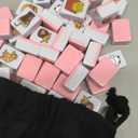 GRACIAS 2 Players Mahjong Block Set for Adult, Mahjong Tile Game with 66 Premium Pink Tiles(30mm) Animal and Food Pattern, Portable Mahjongg Set with A Carry Bag