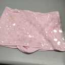 MakeMeChic Women's Sparkly Sequin Mini Skirt Y2k Low Rise Glitter Rave Micro Skirt with Shorts Underneath Pink, Small