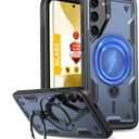for Samsung Galaxy S22 Case Magnetic Compatible with MagSafe,with Screen Protector,Built-in Kickstand Ring,Phone Heavy Duty Protection Military Grade Rugged Shockproof Scratch Resistant Blue