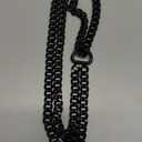 Black Dog Chain Collar - Stainless Steel, Adjustable, Chew Proof, Double Row, Cuban Link, Walking Collar for Large, Small, Medium Dogs (M 16" -20")