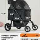 Zoosky Medium Dog Stroller for Large Dogs, pet Stroller for Medium Dogs Up to 66lbs, All-Terrain with Adjustable Handle & Canopy, Sun Shades, Storage Organizer, Waterproof Oxford Fiber