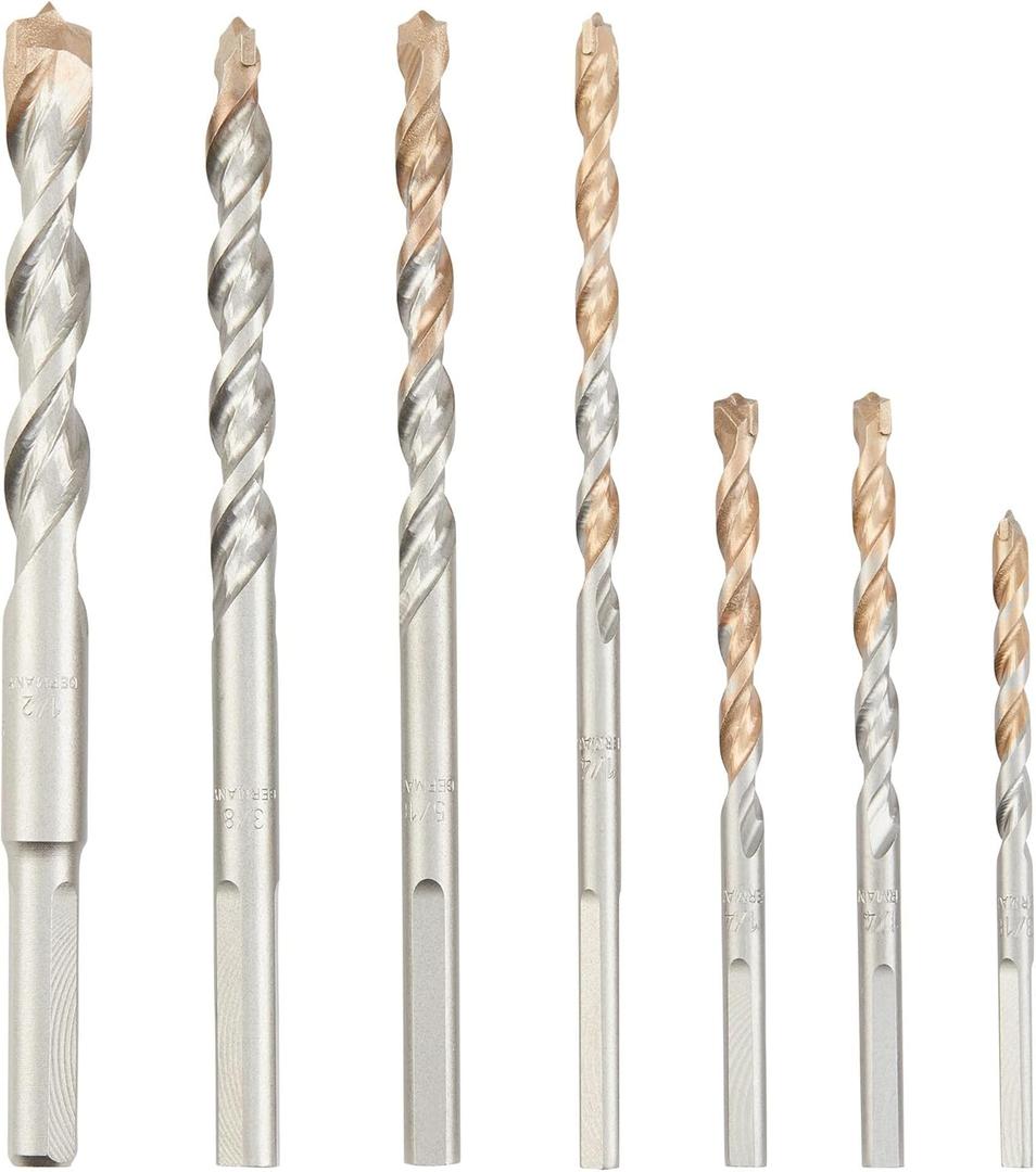 DEWALT Masonry Drill Bit Set, Percussion, Concrete & Block, 7-Piece (DW5207)