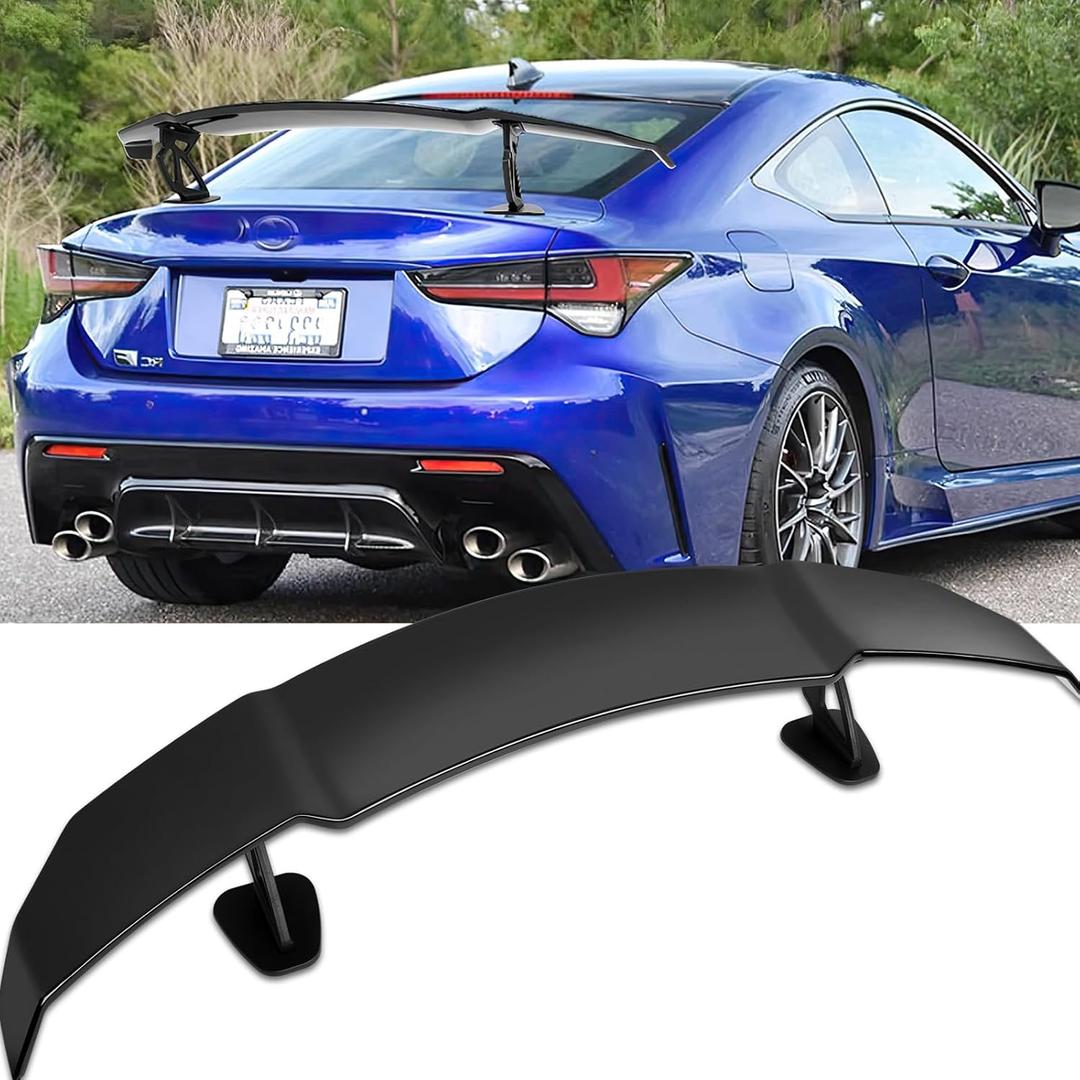 57 Inch Universal Spoilers for Cars, Rear GT Wing Spoiler Compatible with Mazda MX-5 Miata Corvette C7 C8 Polaris Slingshot Ford Mustang M3 E90 Chevy Camaro SS Hyundai Genesis Toyota Honda