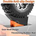 OULEME Curved Leveling Blocks, Raised Tire Change Ramp, for RV Camper Travel Trailer, Fits Dual Axle Tandem Wheel Aid Changing, Lift up to 6", Comes with Chock and Rubber Mat (2 Pack)