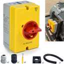 32Amp AC Disconnect Switch 690V AC Isolator Switch,4-Pole IP66 Waterproof Isolation PV Rotary Disconnect On Off Changeover 2 Position Disconnect Box Outdoor