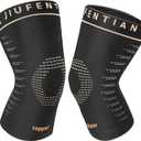 JIUFENTIAN Copper Knee Sleeve, Copper Knee Braces for Women and Men Arthritis, ACL, Tendinitis, Meniscus Tear, Joint Pain Relief, Running, Working Out, Fitness, Weightlifting (Medium) (Black)