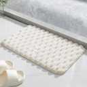 YIHOUSE Bathroom Rugs 20"x32", 1 inch Thick Extra Soft Absorbent Bath Mat for Bathroom, Non-Slip, Dry Quickly, Machine Washable Bath Rug for Sink, Shower, Toilet, White