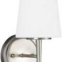 Sea Gull Lighting 4140401-962 Driscoll One Light Wall / Bath Sconce Vanity Style Lights, Brushed Nickel Finish