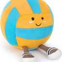 Cute Volleyball Stuffed Animal, 11.2 inch Volleyball Stuffed Toy, Soft Volleyball Plush with Legs Sports Throw Pillow, Funny Sports Volleyball Gift for Kids Boys Girls