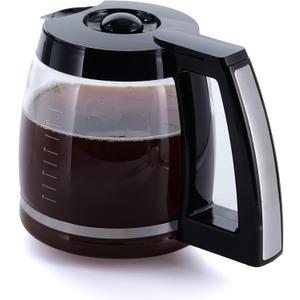 Replacement 12-Cup Glass Carafe, Compatible with Cuisinart Coffee Maker, Replaces DCC-1200PRC (Decorative Stainless-steel Handle)
