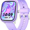 Smart Watch for Kids Girls Boys No APP/Phone Needed, 1.8" IP68 Waterproof Sport Kids Watch Pedometer, Heart Rate, Sleep Monitor, Step Counter, 12 Puzzle Games for Girls Boys Teens 6-16 (Purple)
