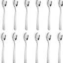 12 Pieces Heavy Duty Teaspoons Set, Tea Spoons Silverware, Food Grade Stainless Steel Dessert Spoons, Mirror Polished and Dishwasher Safe