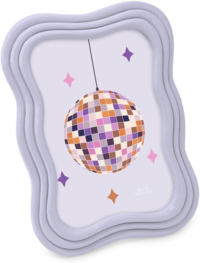 Isaac Jacobs 4x6 Light Lavender Curved Deco Frame for Tabletop and Wall Display, Decorative Art, Design, Home Dcor, Gift (4x6, Light Lavender)