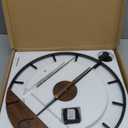 Modern Wood Walnut Dial Wall Clock, Large Simple Wall Decor Metal Frame Silent Non Ticking Clock for Living Room Decor, Kitchen, Bedroom, Study Decoration, Handmade Home Gift Idea, 22.5 in