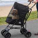 Pet Gear Travel Lite Plus Stroller, Compact, Easy Fold, No Assembly Required, Large Wheels for Cats and Dogs up to 15 pounds, Dark Charcoal
