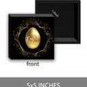 Gold Happy Easter Egg Wooden Box Sign Desk Decor, Luxury Black and Golden Easter Decorative Wood Signs for Home Office Desk Shelf Table Decorations, 5x5 Inch