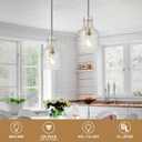 WILON Modern Glass Pendant Lighting for Kitchen Island, Farmhouse Pendant Lights for Dining Room Kitchen Sink, Adjustable Hanging Ceiling Light 7" Hammered Glass Shade, Brushed Nickel Metal Finish, 1-Light-Large